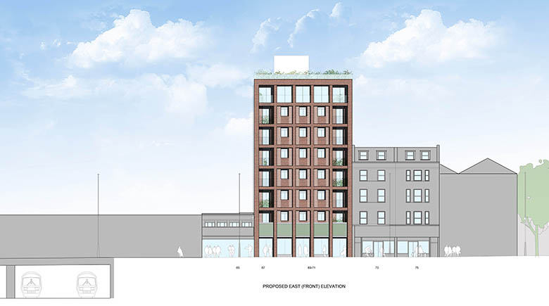 Kilburn High Road Design Concept - Front elevation on the main street