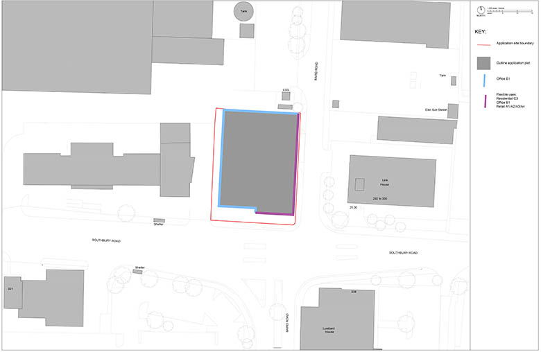 Parameter plans for the outline application show the new building uses